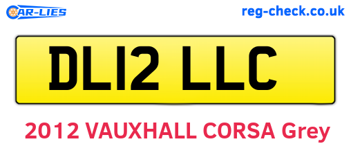 DL12LLC are the vehicle registration plates.