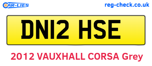DN12HSE are the vehicle registration plates.