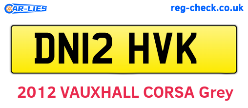 DN12HVK are the vehicle registration plates.