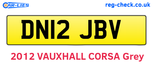 DN12JBV are the vehicle registration plates.