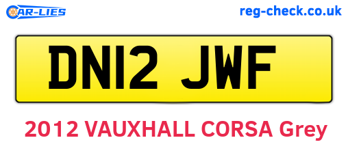 DN12JWF are the vehicle registration plates.