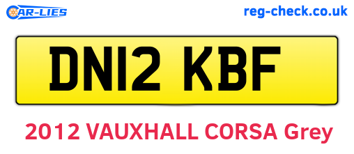 DN12KBF are the vehicle registration plates.
