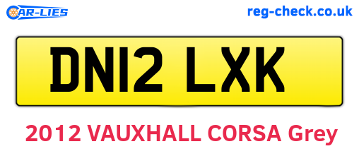 DN12LXK are the vehicle registration plates.