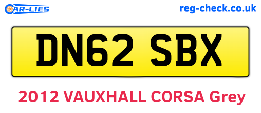 DN62SBX are the vehicle registration plates.