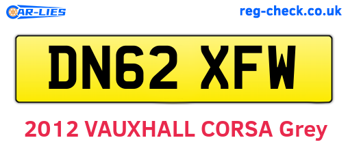 DN62XFW are the vehicle registration plates.