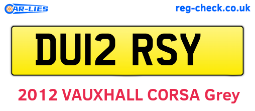 DU12RSY are the vehicle registration plates.