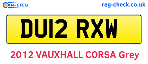 DU12RXW are the vehicle registration plates.
