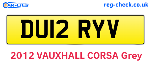 DU12RYV are the vehicle registration plates.