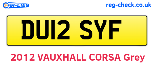 DU12SYF are the vehicle registration plates.