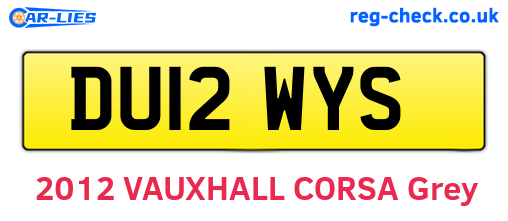 DU12WYS are the vehicle registration plates.