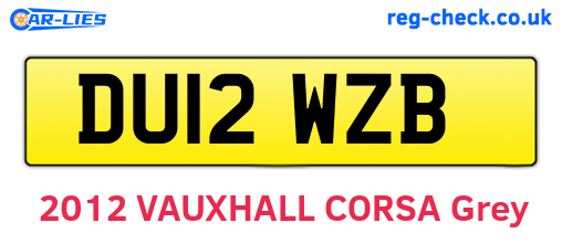 DU12WZB are the vehicle registration plates.