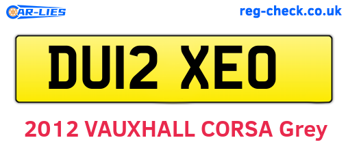DU12XEO are the vehicle registration plates.