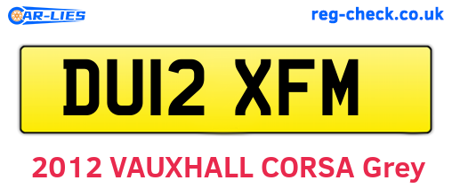 DU12XFM are the vehicle registration plates.