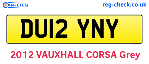 DU12YNY are the vehicle registration plates.
