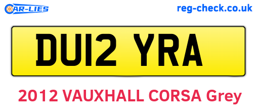 DU12YRA are the vehicle registration plates.