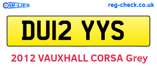 DU12YYS are the vehicle registration plates.