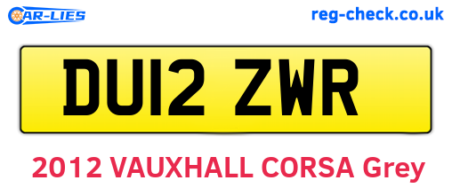 DU12ZWR are the vehicle registration plates.