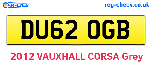 DU62OGB are the vehicle registration plates.