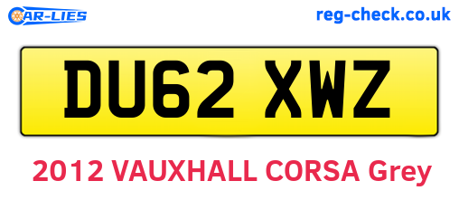 DU62XWZ are the vehicle registration plates.