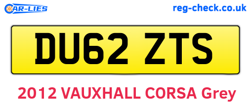 DU62ZTS are the vehicle registration plates.