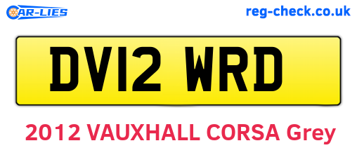 DV12WRD are the vehicle registration plates.