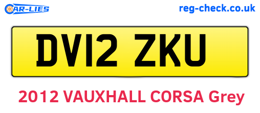 DV12ZKU are the vehicle registration plates.
