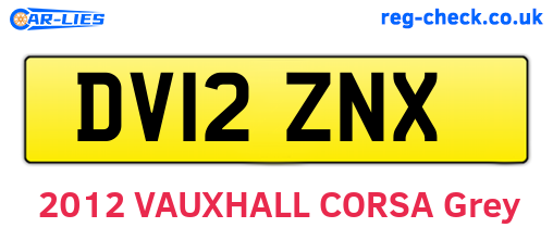 DV12ZNX are the vehicle registration plates.