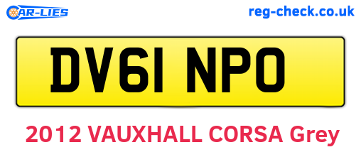 DV61NPO are the vehicle registration plates.