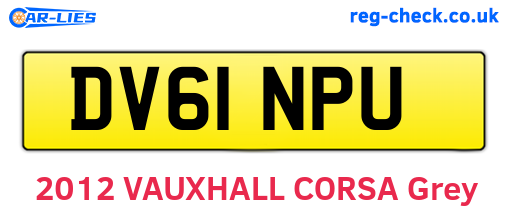 DV61NPU are the vehicle registration plates.