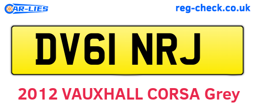 DV61NRJ are the vehicle registration plates.
