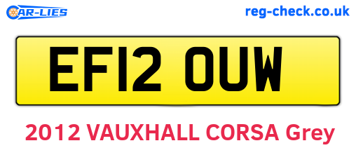 EF12OUW are the vehicle registration plates.