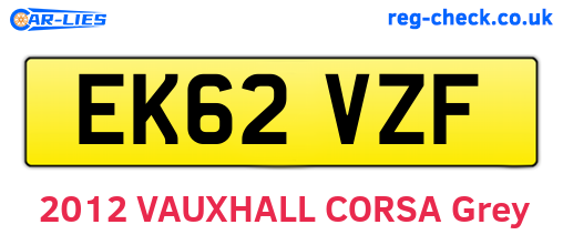 EK62VZF are the vehicle registration plates.