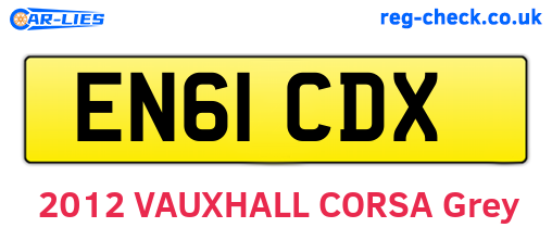 EN61CDX are the vehicle registration plates.
