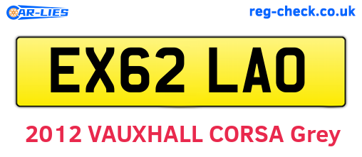 EX62LAO are the vehicle registration plates.