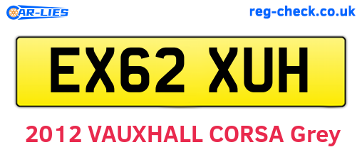 EX62XUH are the vehicle registration plates.