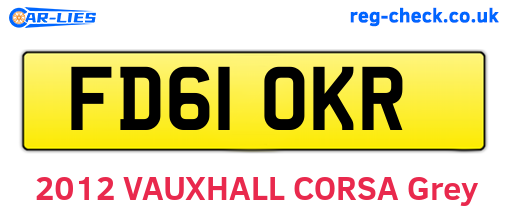 FD61OKR are the vehicle registration plates.