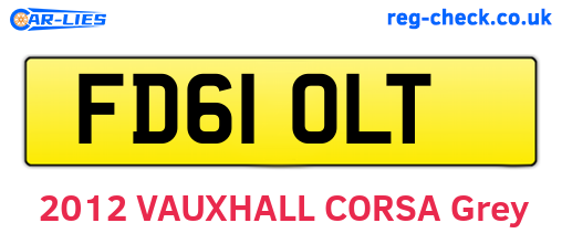 FD61OLT are the vehicle registration plates.