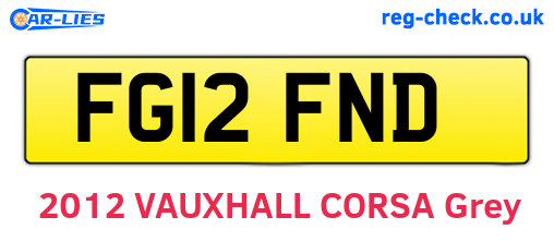 FG12FND are the vehicle registration plates.