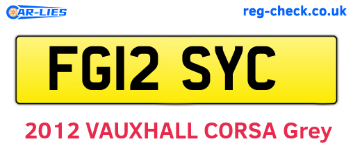 FG12SYC are the vehicle registration plates.