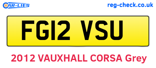 FG12VSU are the vehicle registration plates.
