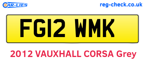 FG12WMK are the vehicle registration plates.