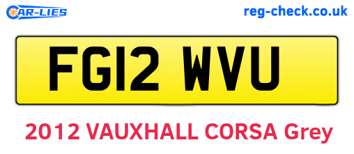 FG12WVU are the vehicle registration plates.
