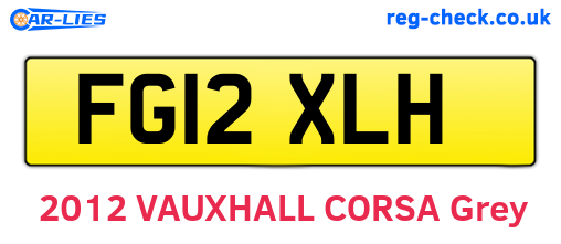 FG12XLH are the vehicle registration plates.