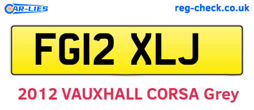 FG12XLJ are the vehicle registration plates.