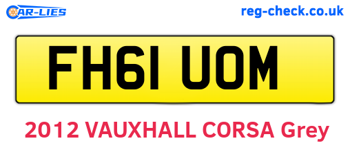 FH61UOM are the vehicle registration plates.