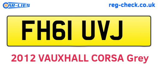FH61UVJ are the vehicle registration plates.