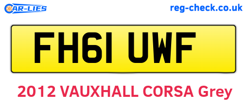 FH61UWF are the vehicle registration plates.