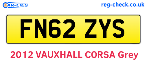 FN62ZYS are the vehicle registration plates.