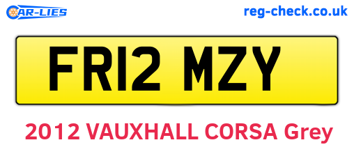 FR12MZY are the vehicle registration plates.