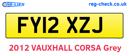 FY12XZJ are the vehicle registration plates.
